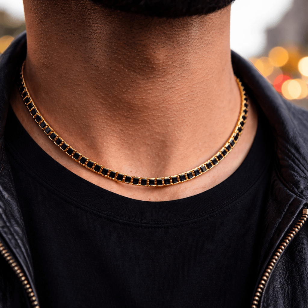 18k Onyx Gold Tennis Chain V2