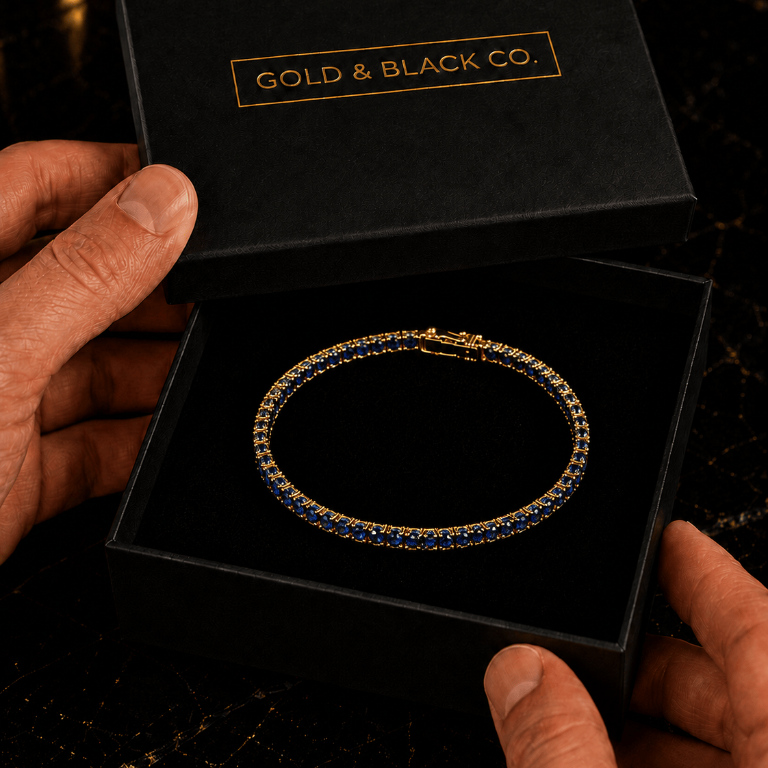 18k Gold Sapphire Tennis Bracelet