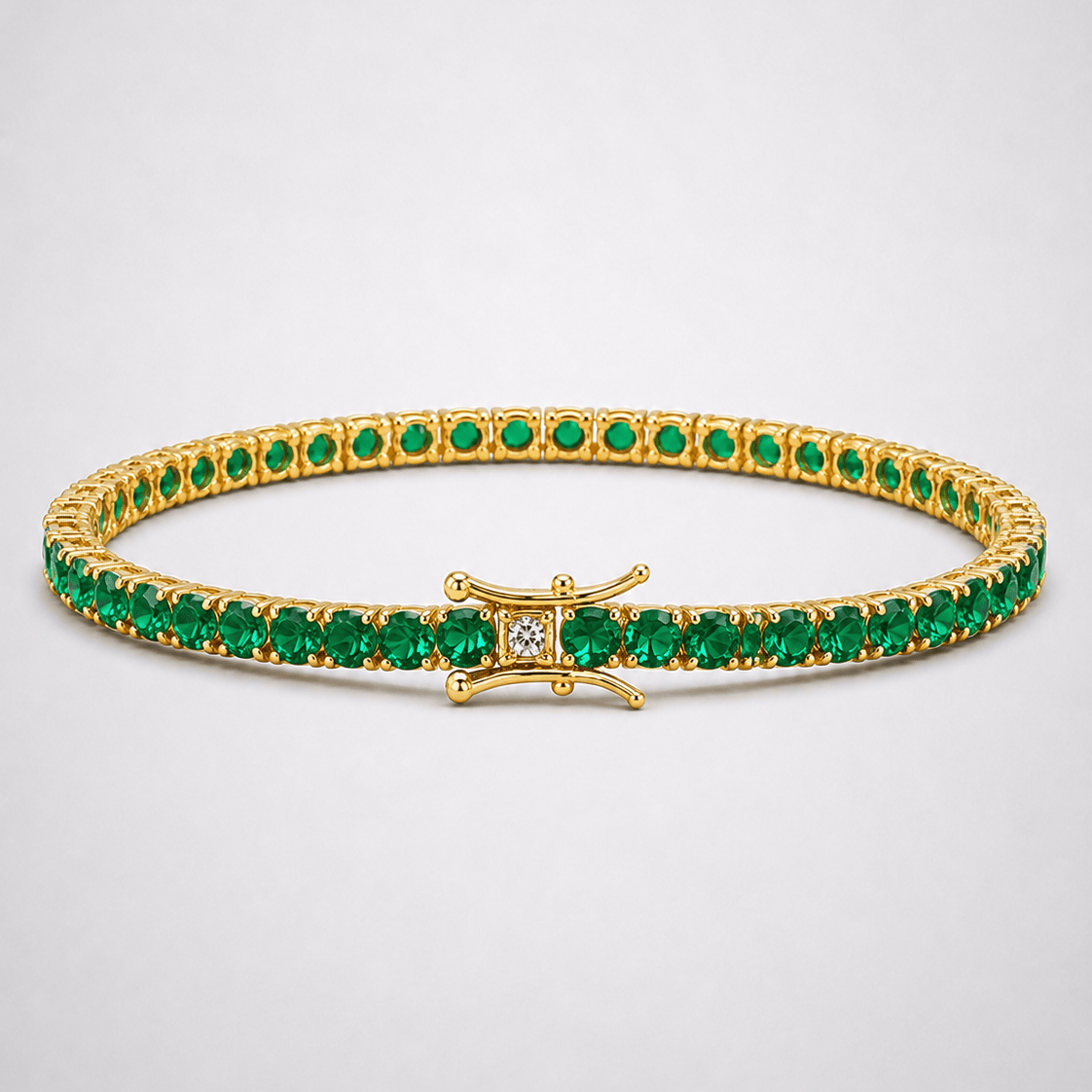 18k Gold Emerald Tennis Bracelet