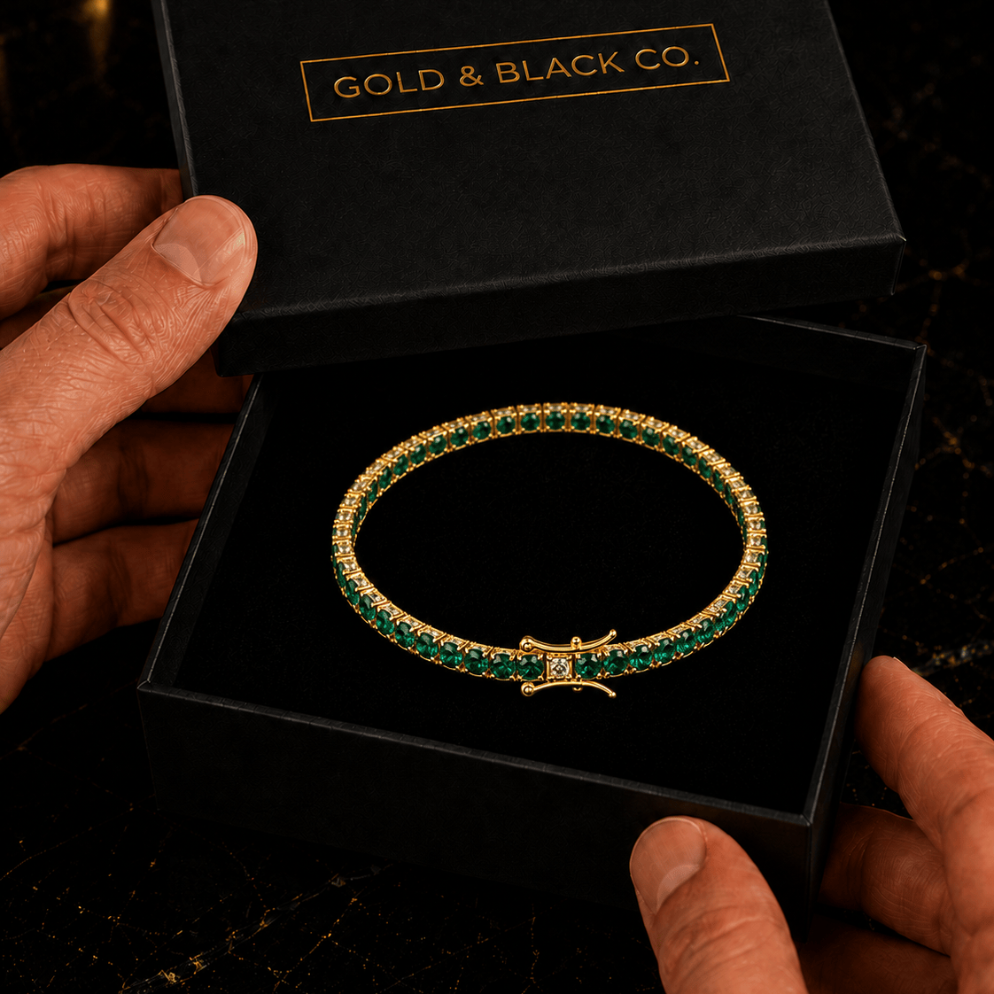 18k Gold Emerald Tennis Bracelet