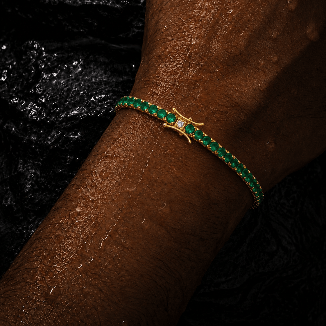 18k Gold Emerald Tennis Bracelet