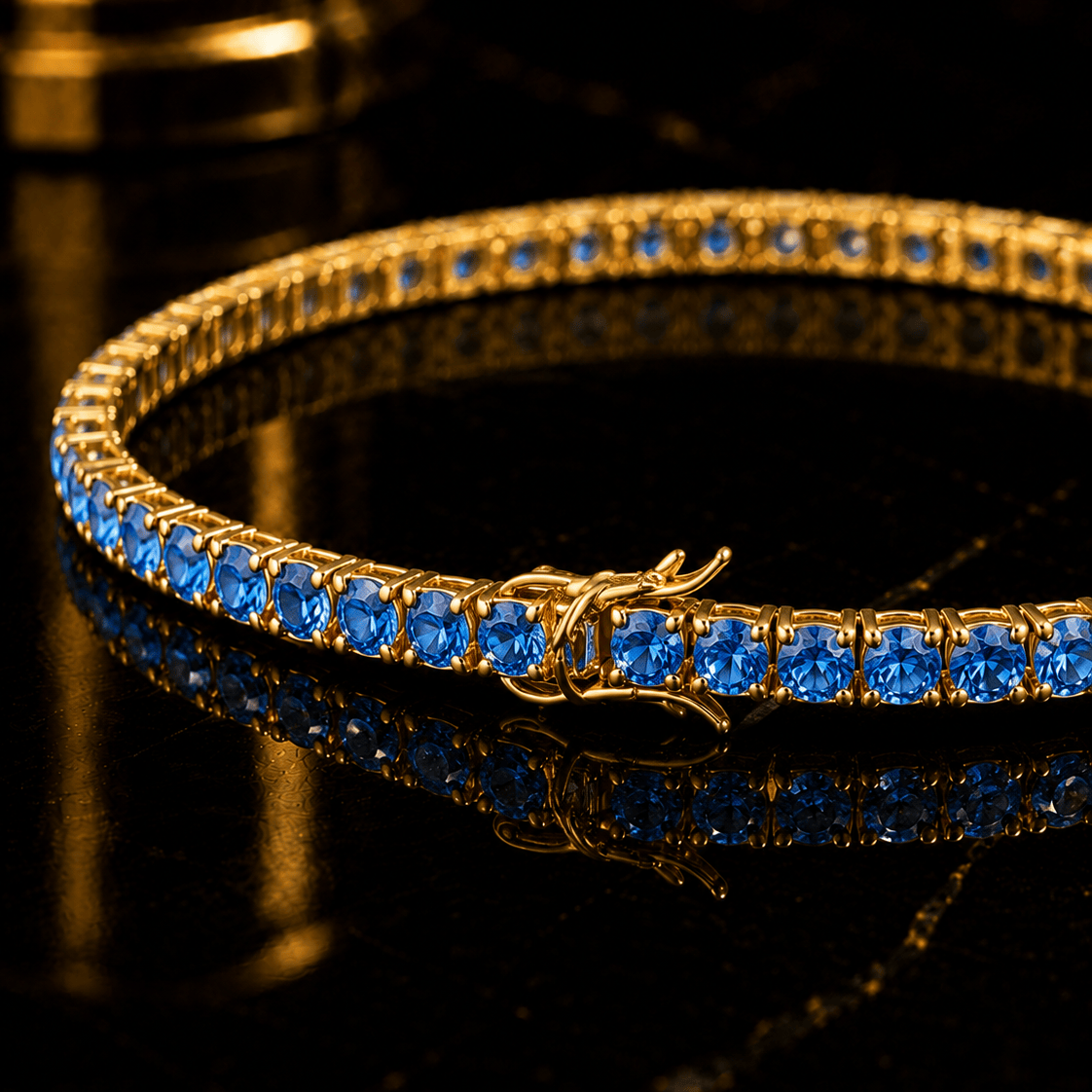 18k Gold Topaz Tennis Bracelet