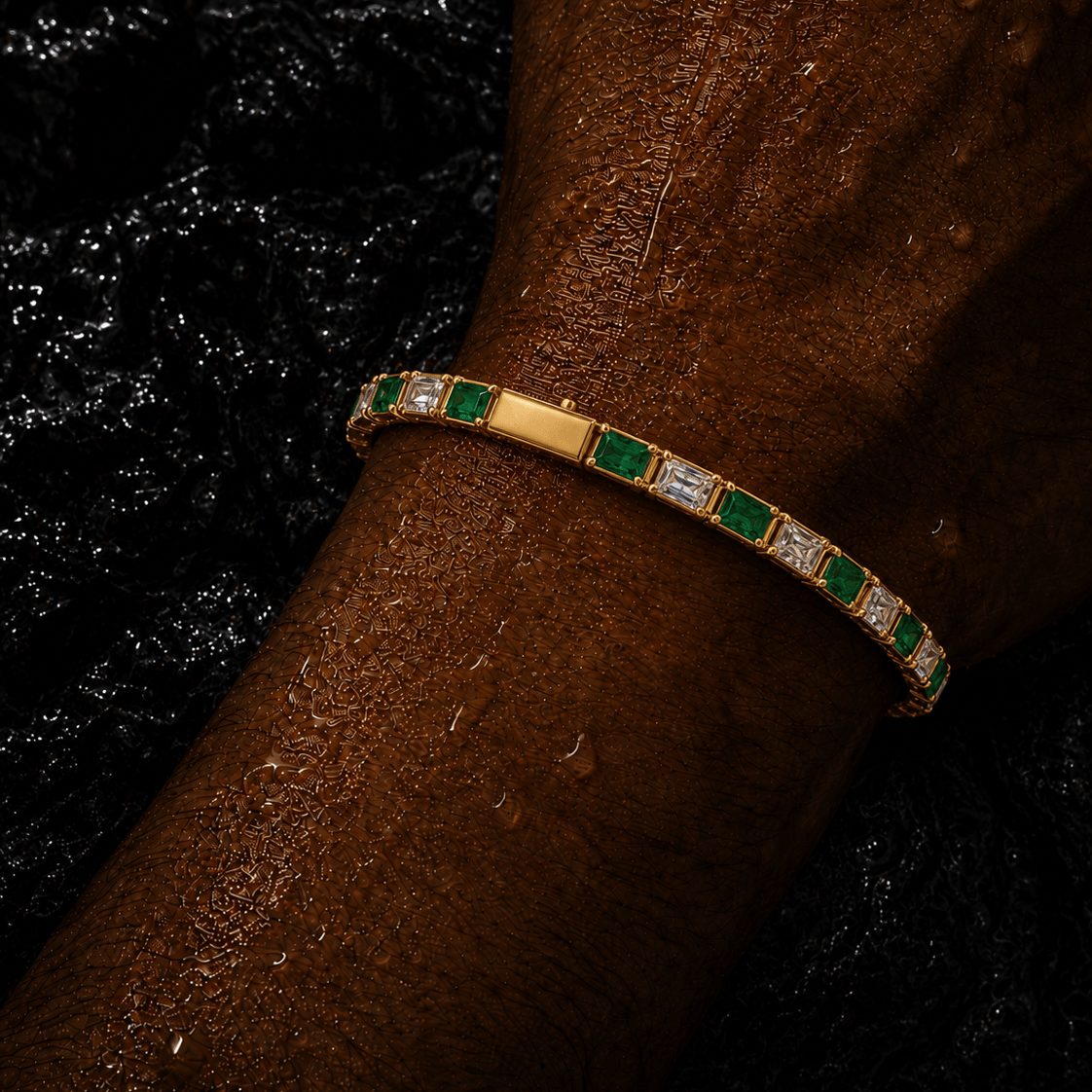 18k Gold Two Stone Tennis Bracelet