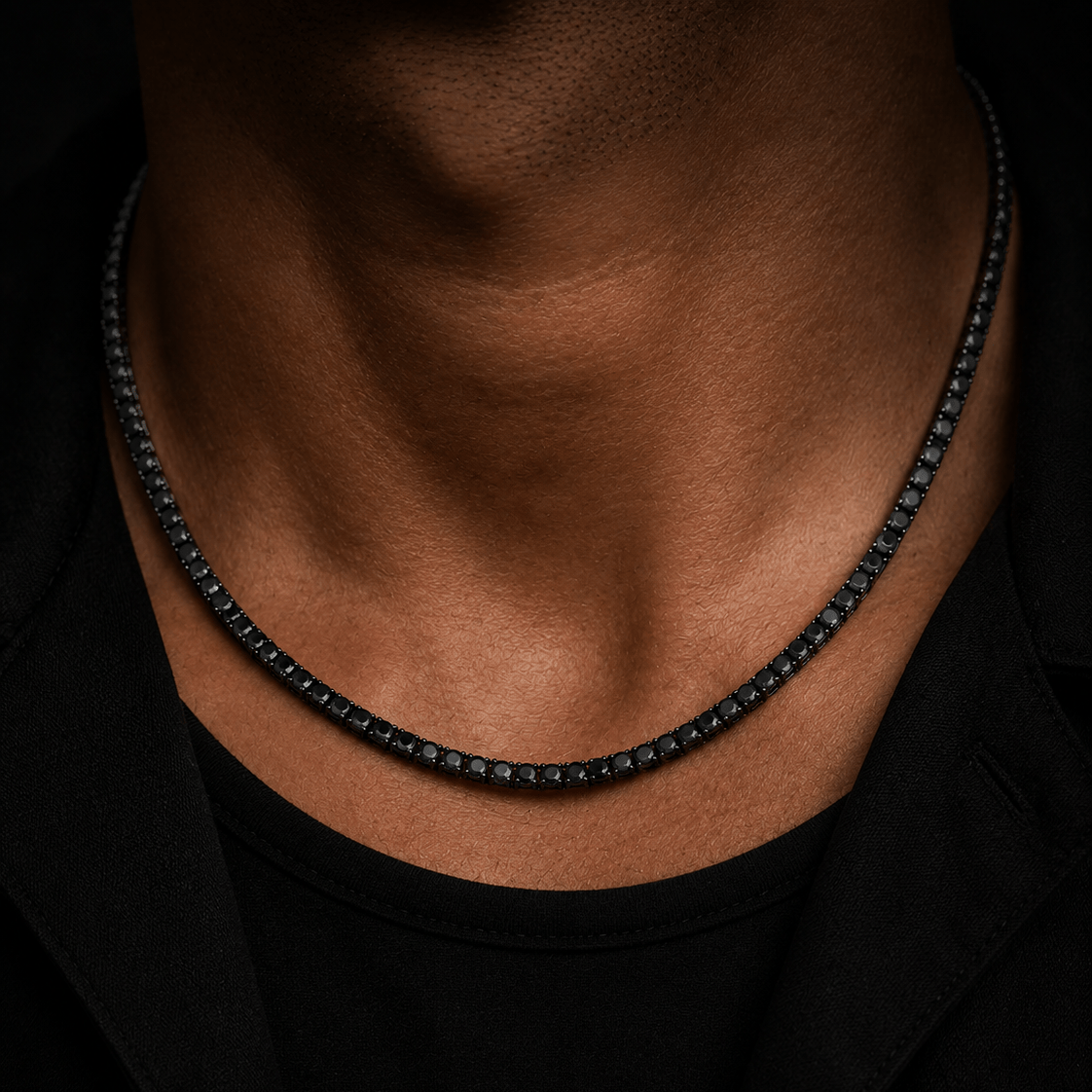 18k Black Onyx Tennis Chain
