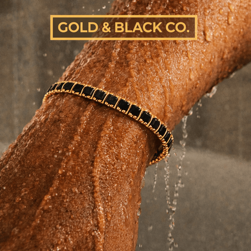 18k Onyx Gold Tennis Bracelet V2