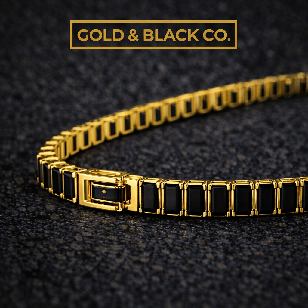 18k Onyx Gold Tennis Bracelet V2