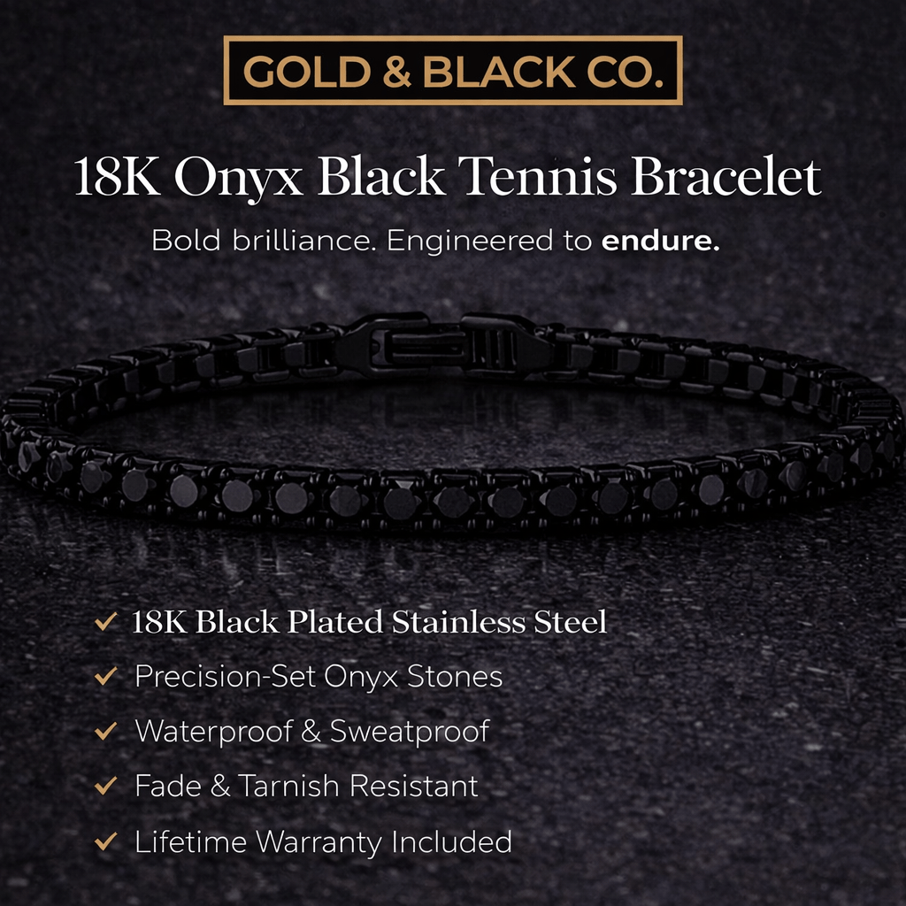 18k Onyx Black Tennis Bracelet