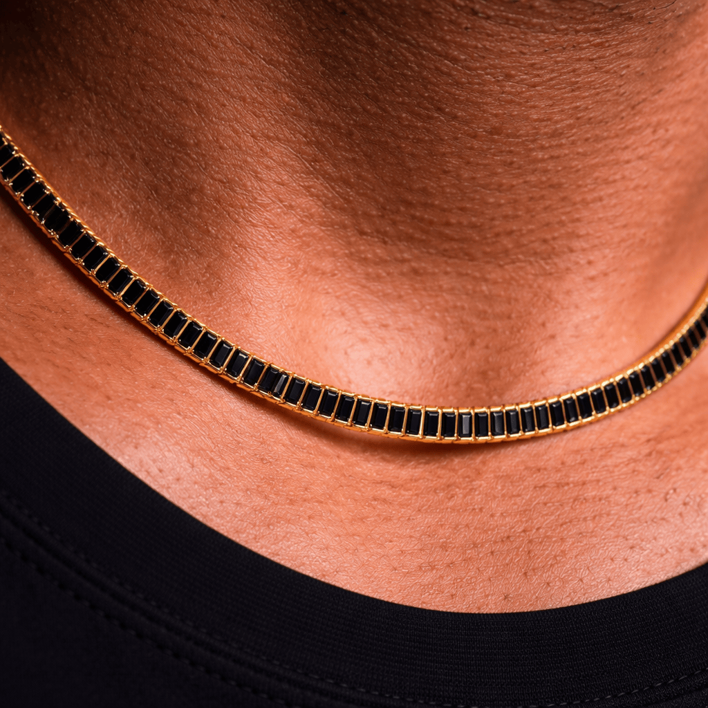 18k Onyx Gold Tennis Chain V2
