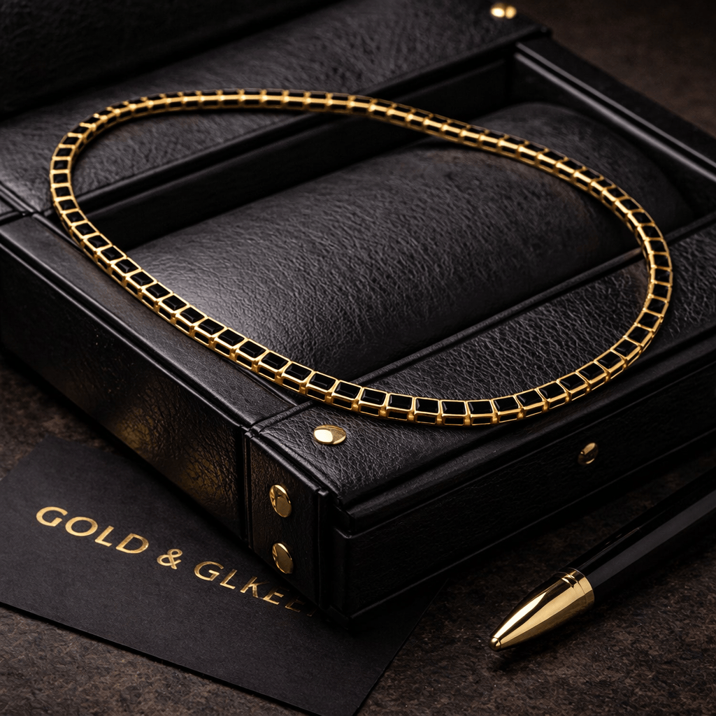 18k Onyx Gold Tennis Chain V2