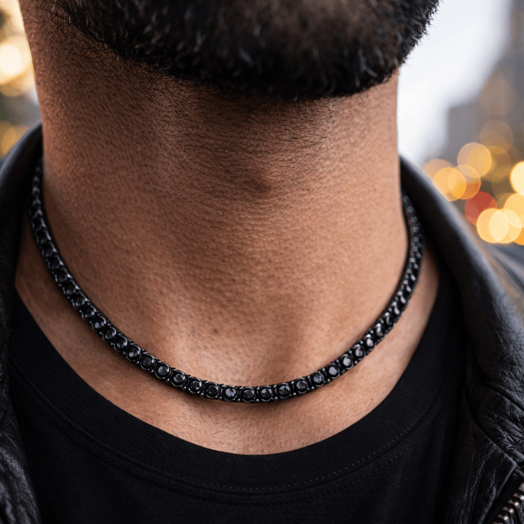 18k Black Onyx Tennis Chain