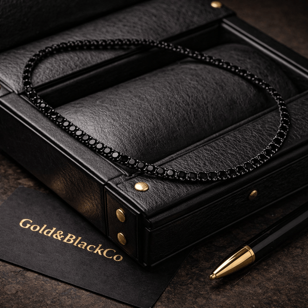 18k Black Onyx Tennis Chain