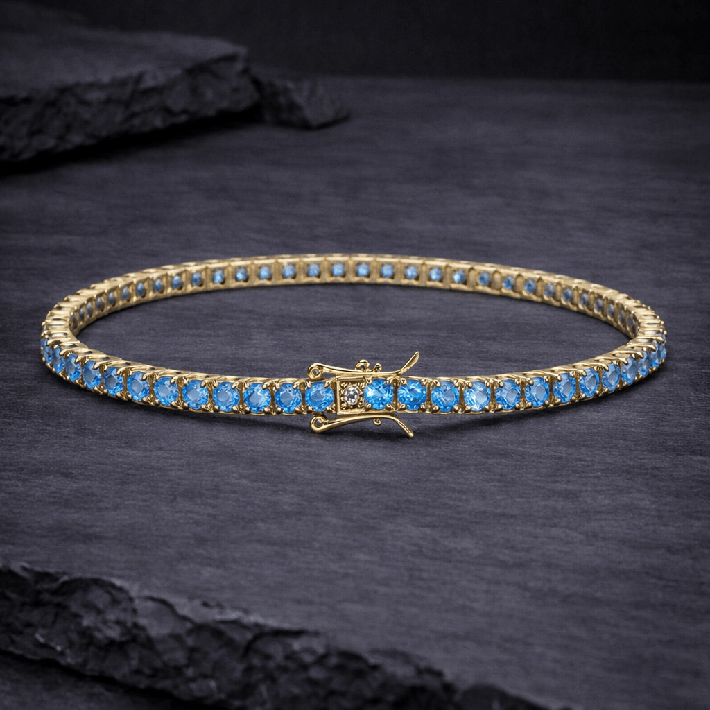 18k Gold Topaz Tennis Bracelet