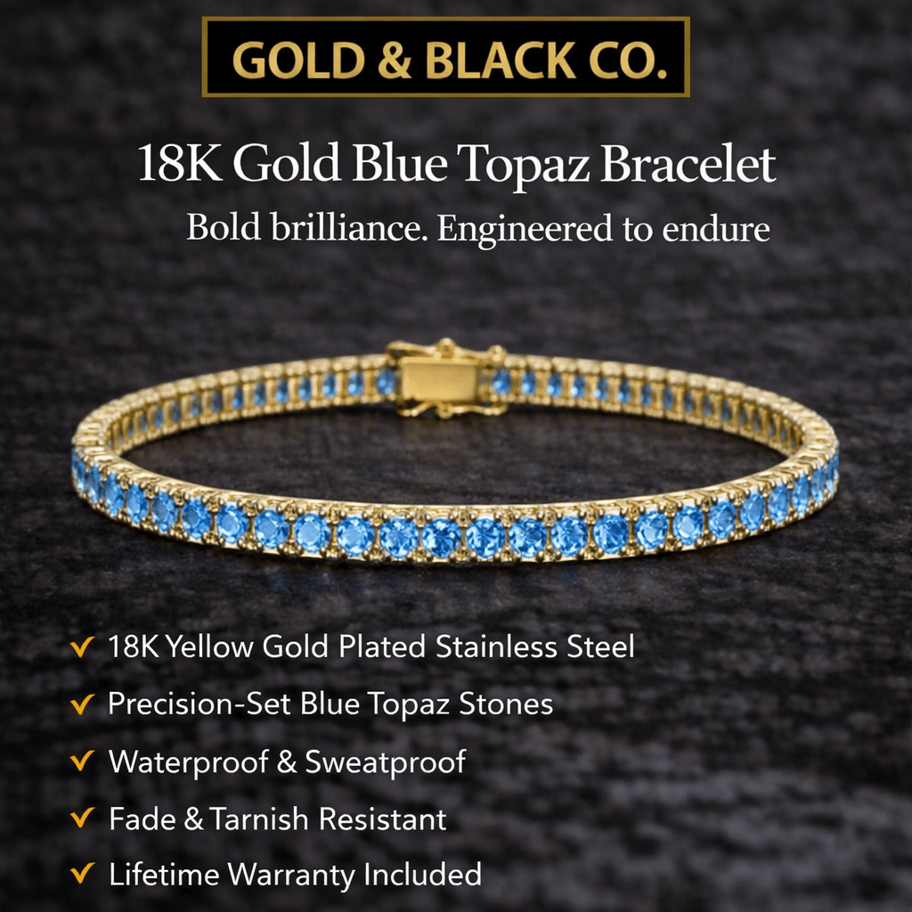 18k Gold Topaz Tennis Bracelet