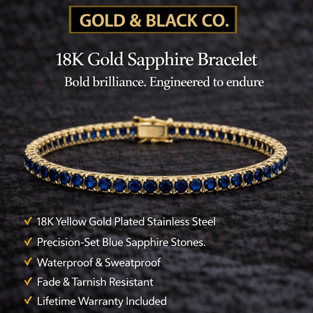 18k Gold Sapphire Tennis Bracelet