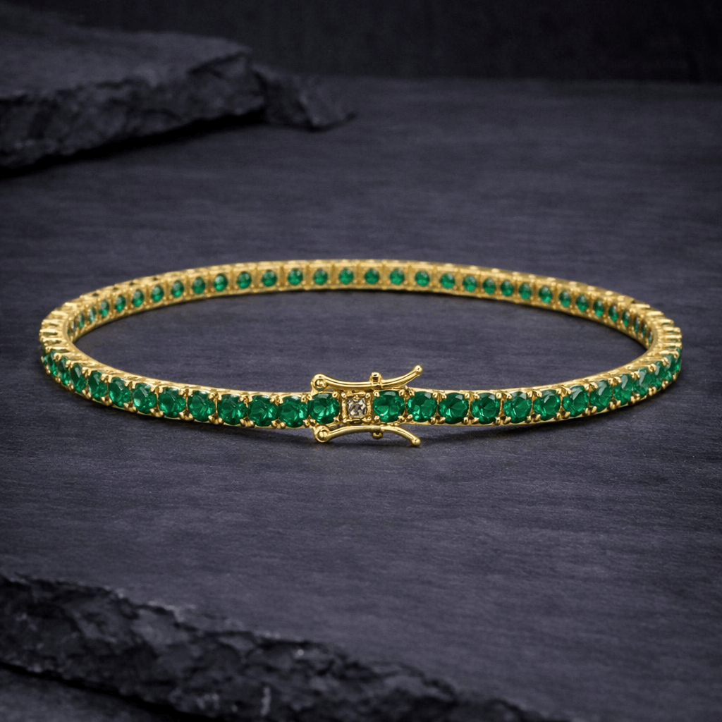 18k Gold Emerald Tennis Bracelet