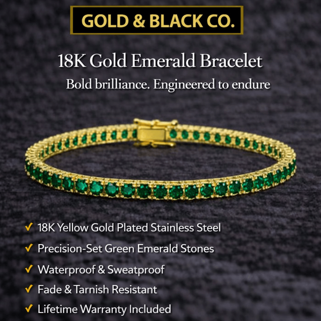 18k Gold Emerald Tennis Bracelet