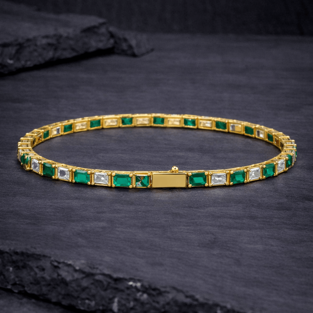 18k Gold Two Stone Tennis Bracelet