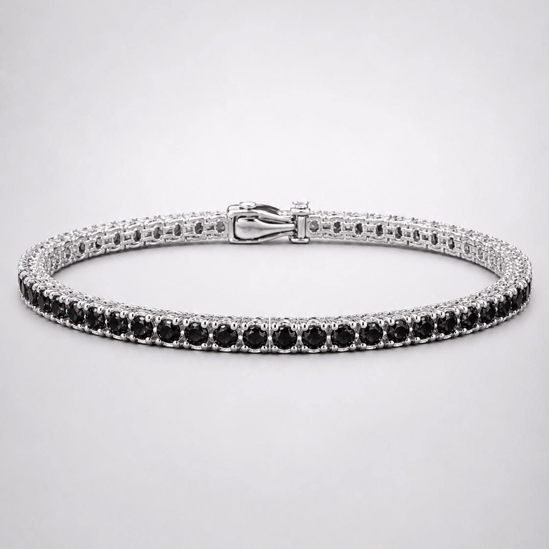 18k White Gold Onyx Tennis Bracelet