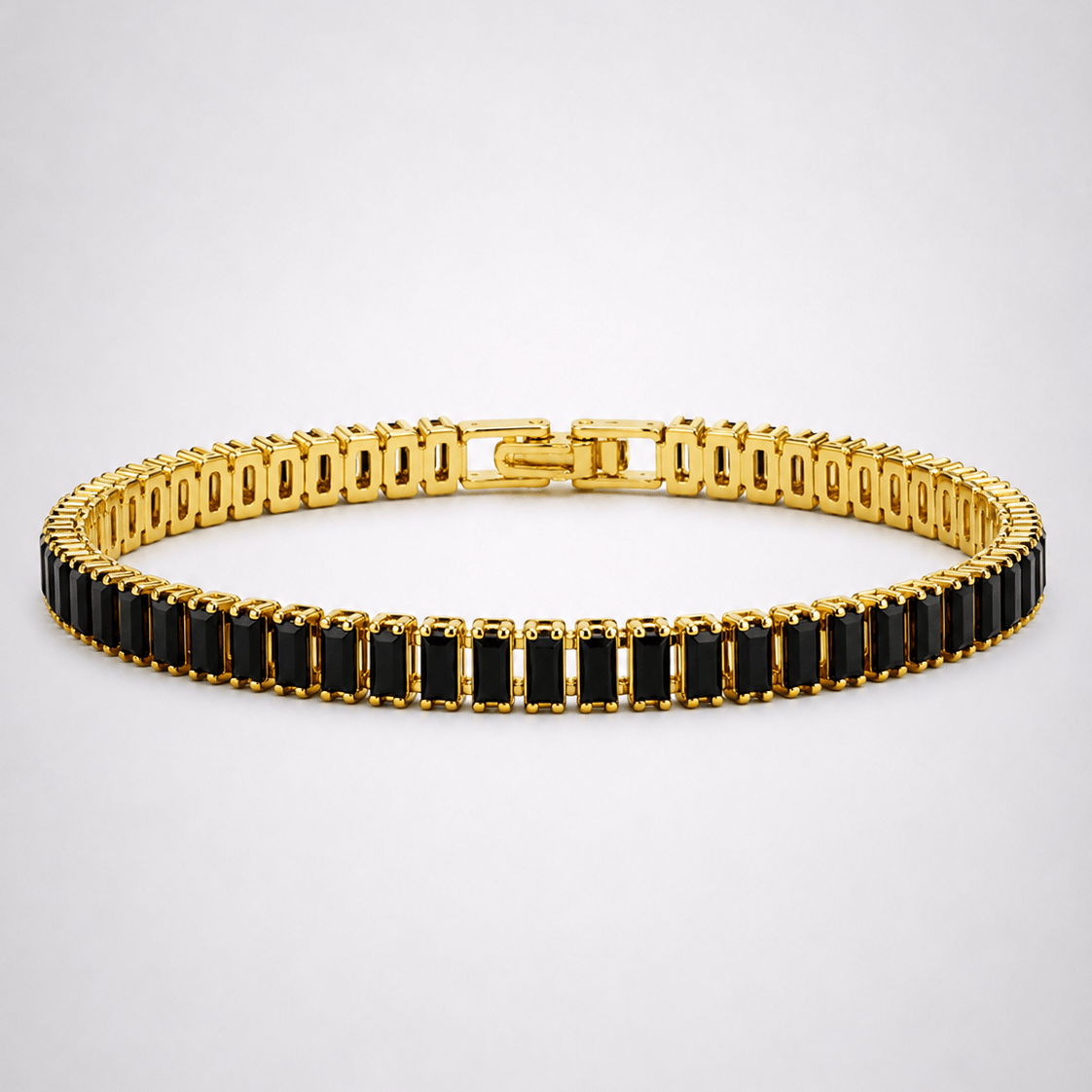 18k Gold Onyx Tennis Bracelet V2