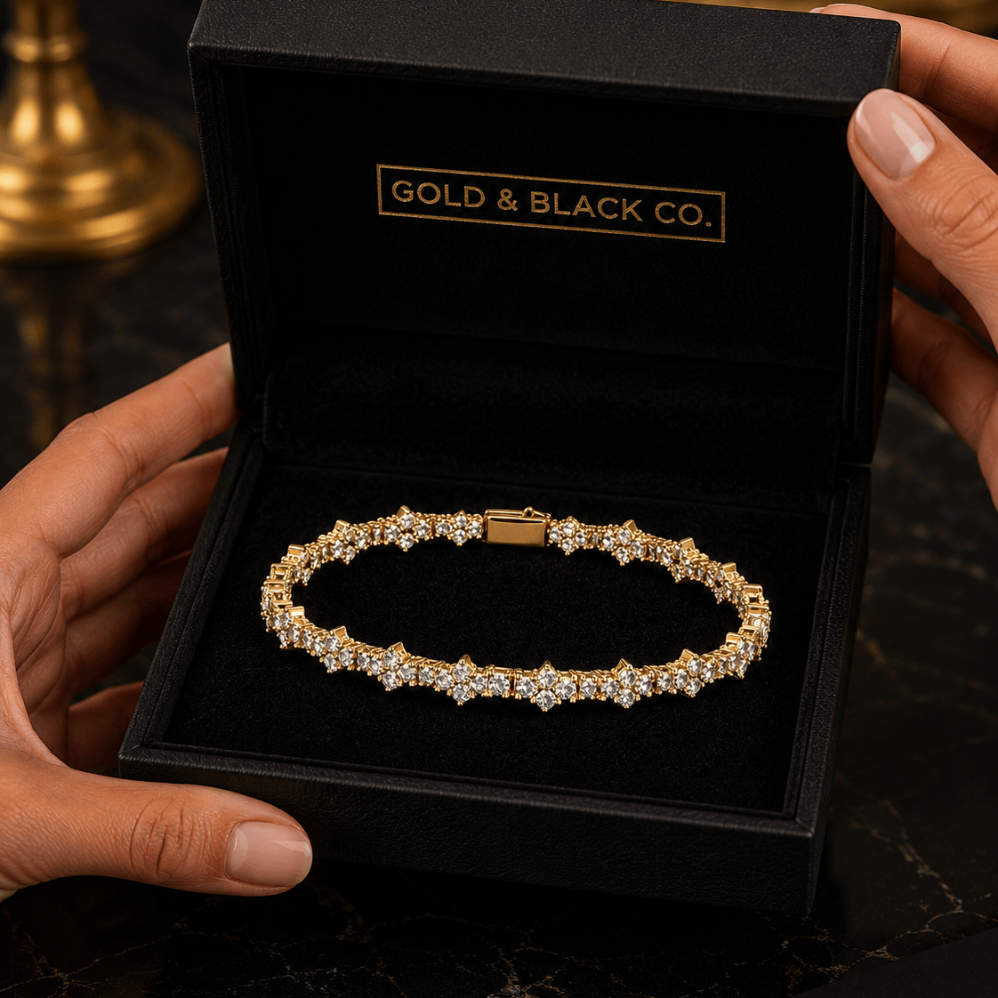 18k Gold Diamond Cluster Bracelet
