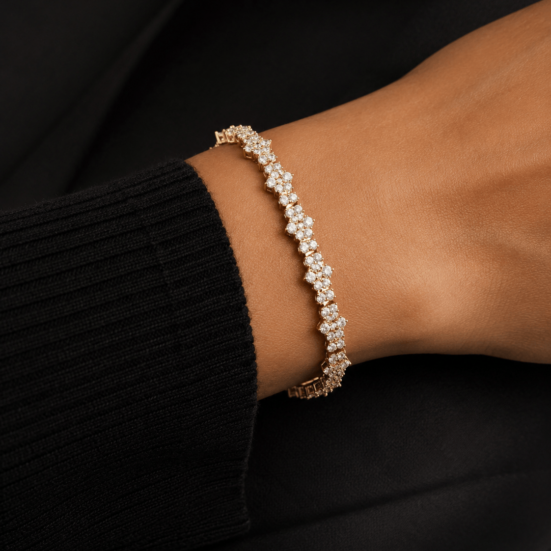 18k Gold Diamond Cluster Bracelet