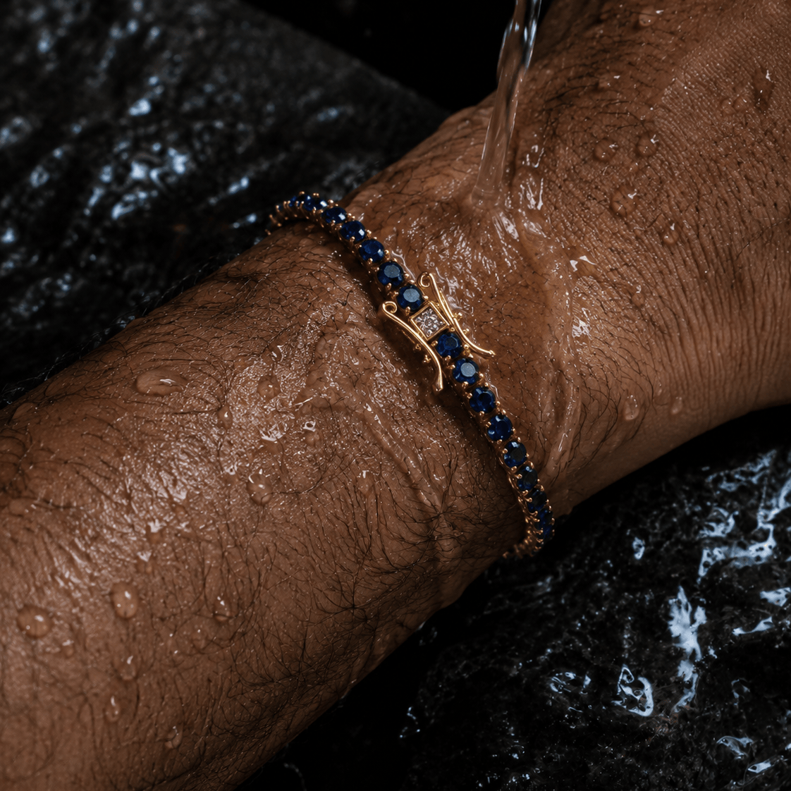 18k Gold Sapphire Tennis Bracelet
