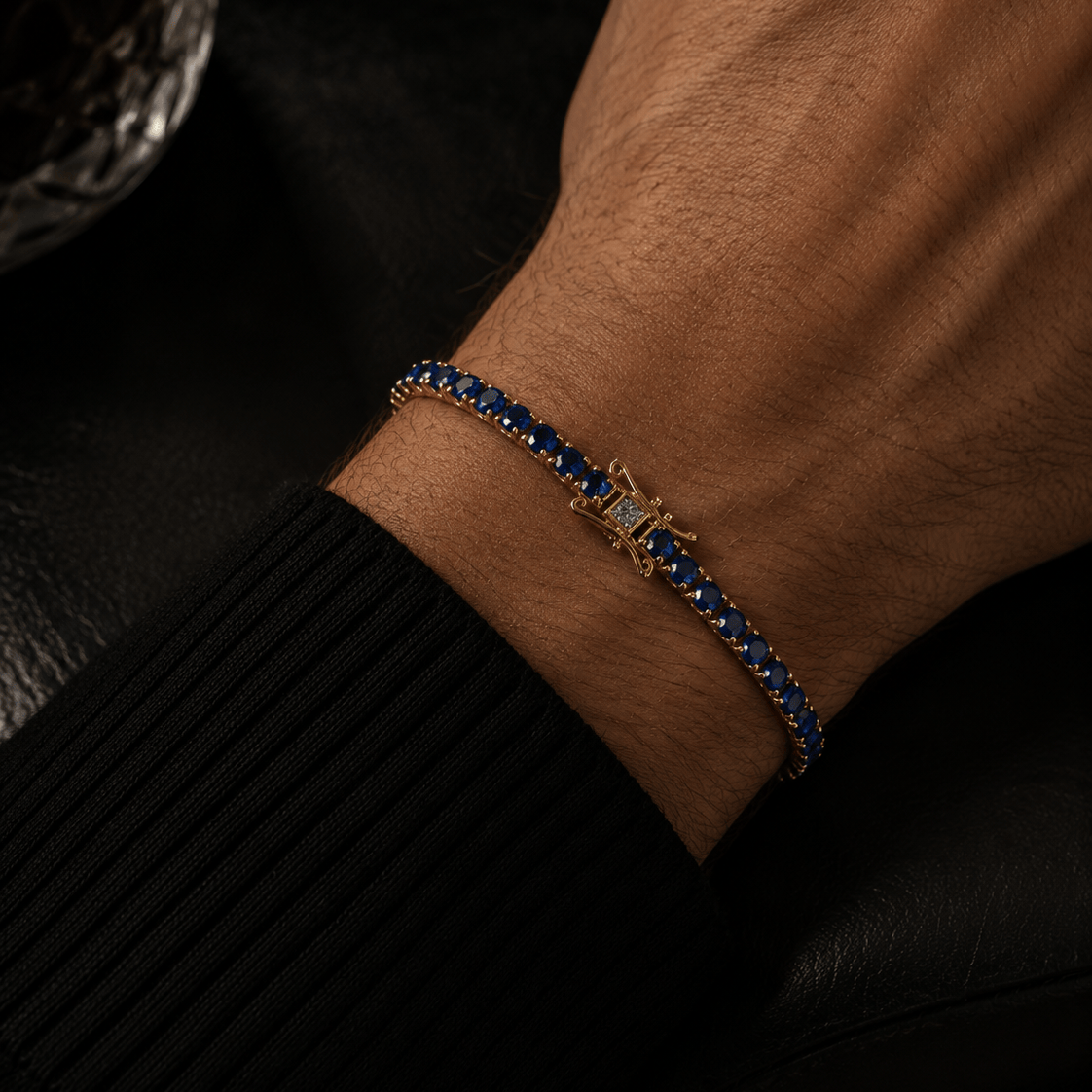 18k Gold Sapphire Tennis Bracelet