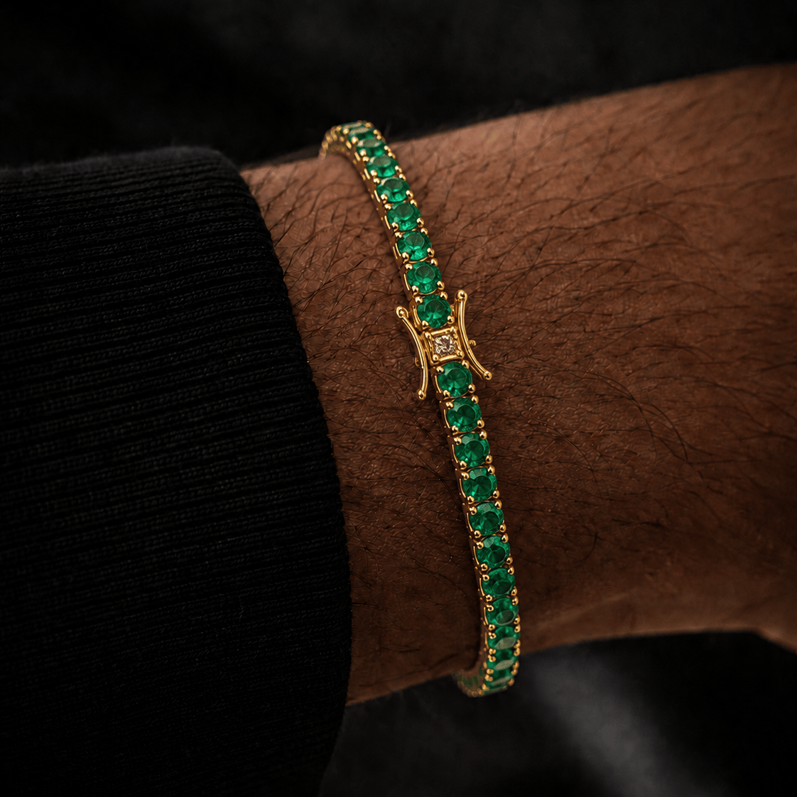18k Gold Emerald Tennis Bracelet