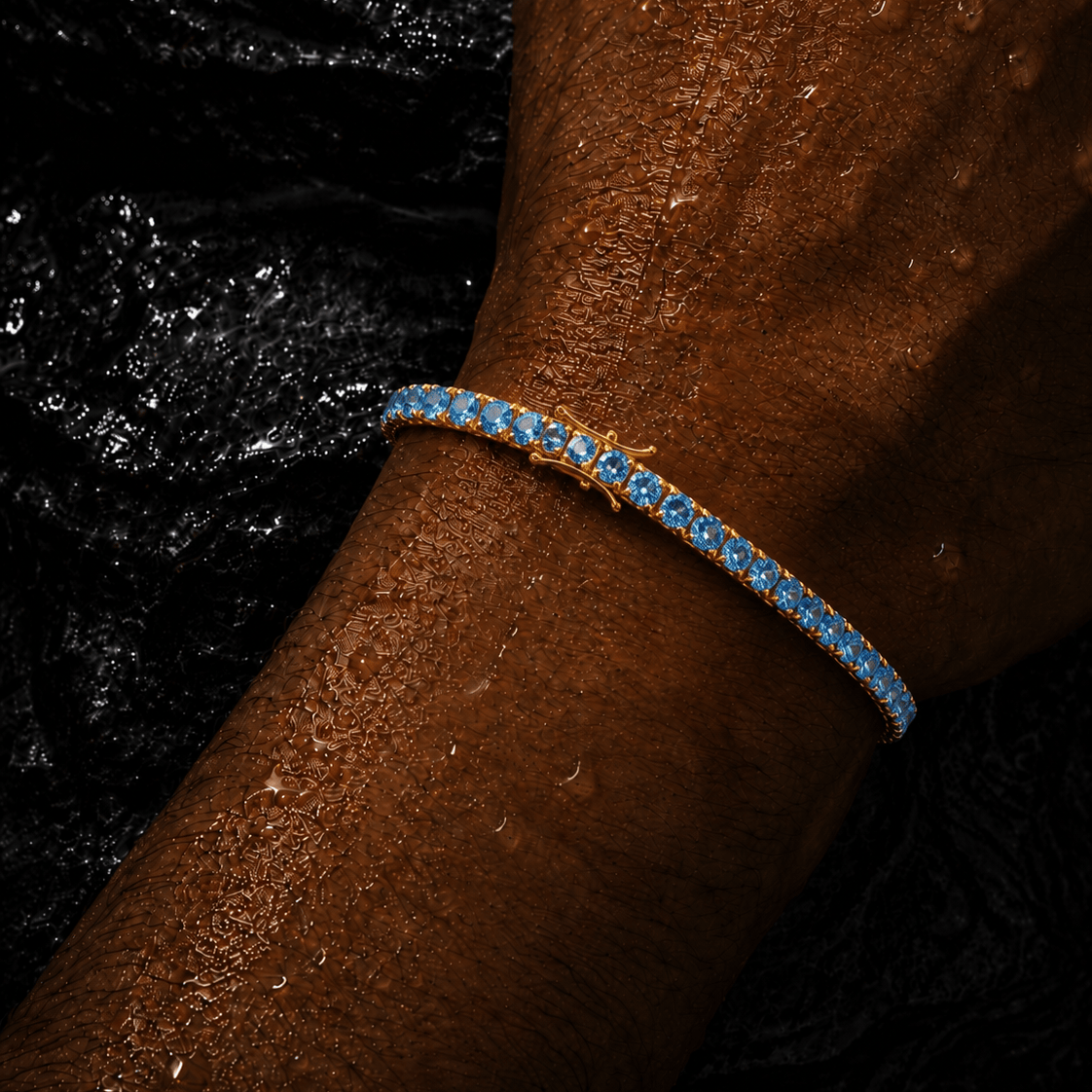 18k Gold Topaz Tennis Bracelet