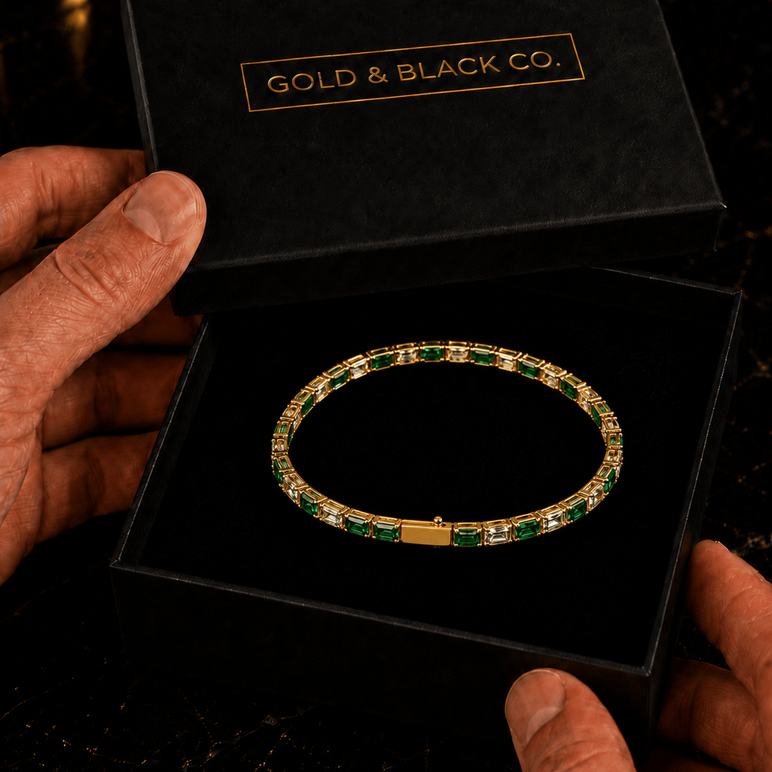 18k Gold Two Stone Tennis Bracelet