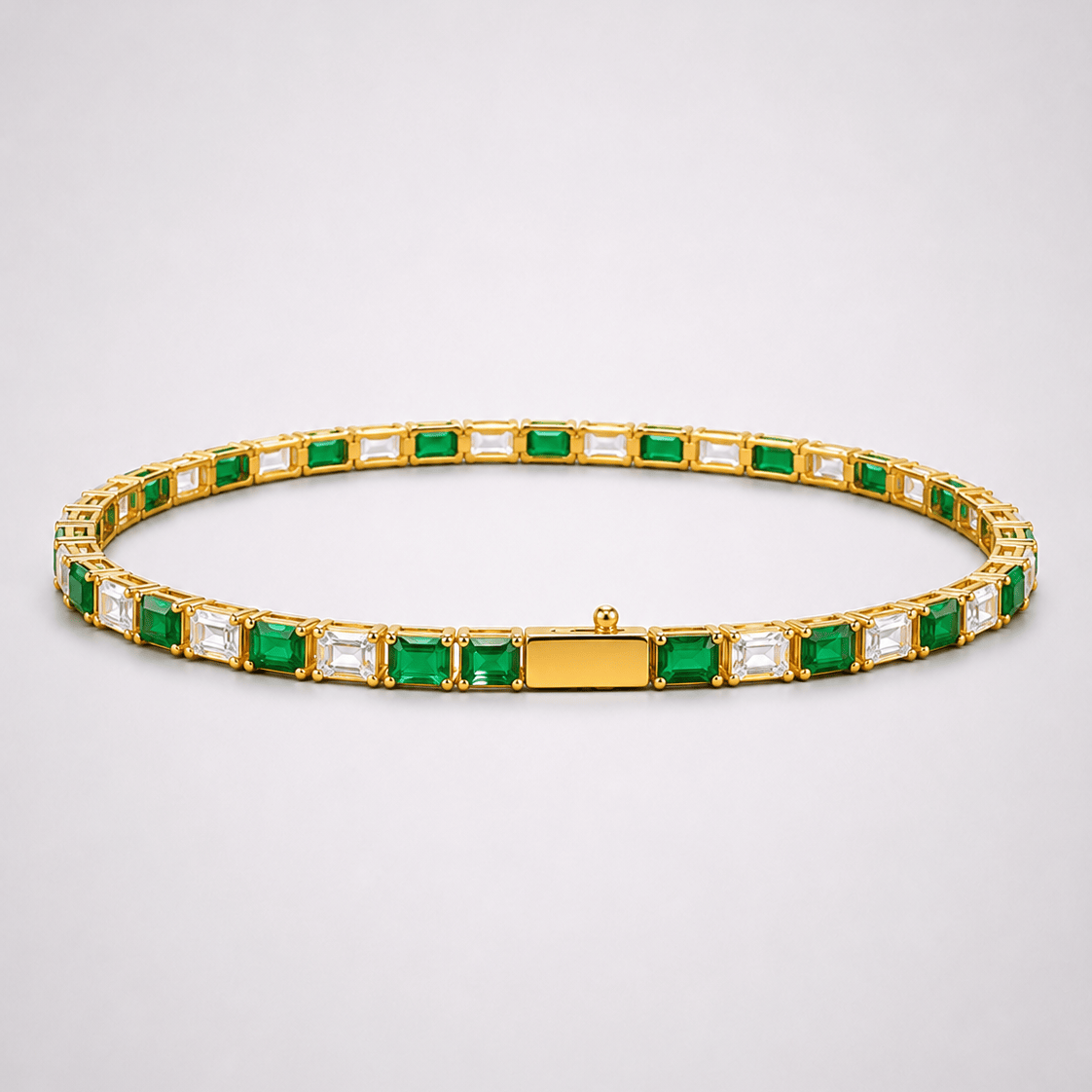 18k Gold Two Stone Tennis Bracelet