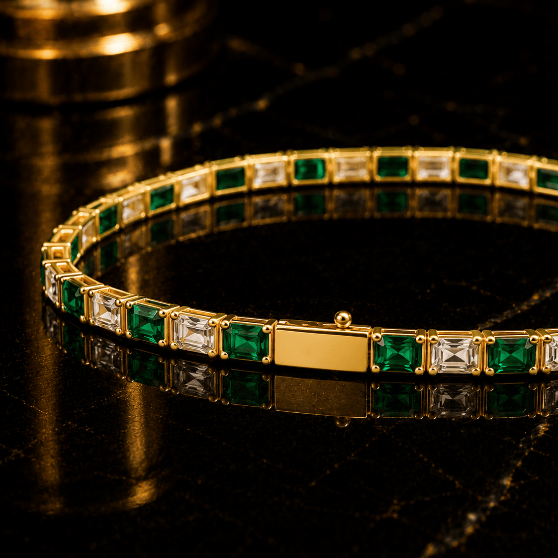 18k Gold Two Stone Tennis Bracelet