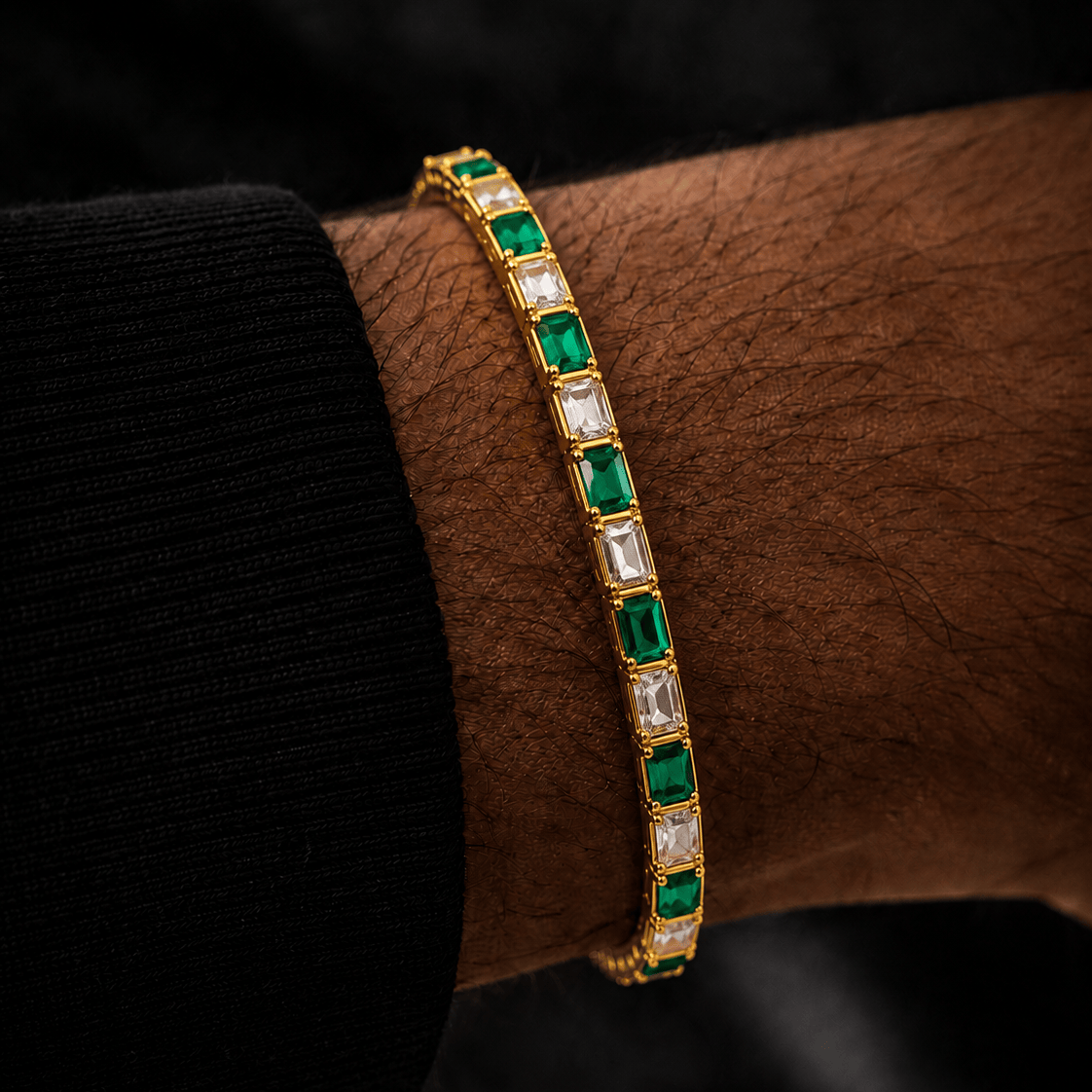 18k Gold Two Stone Tennis Bracelet