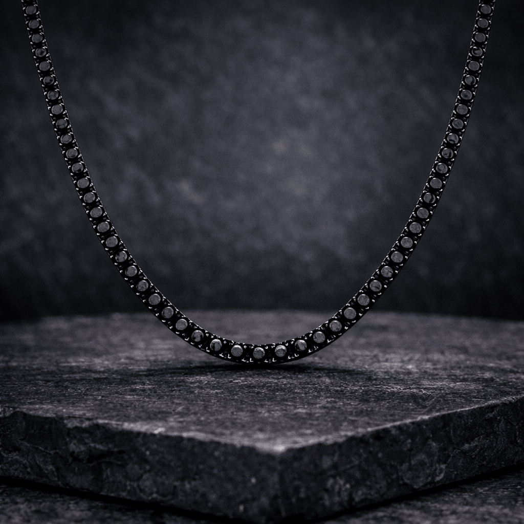 18k Black Onyx Tennis Chain