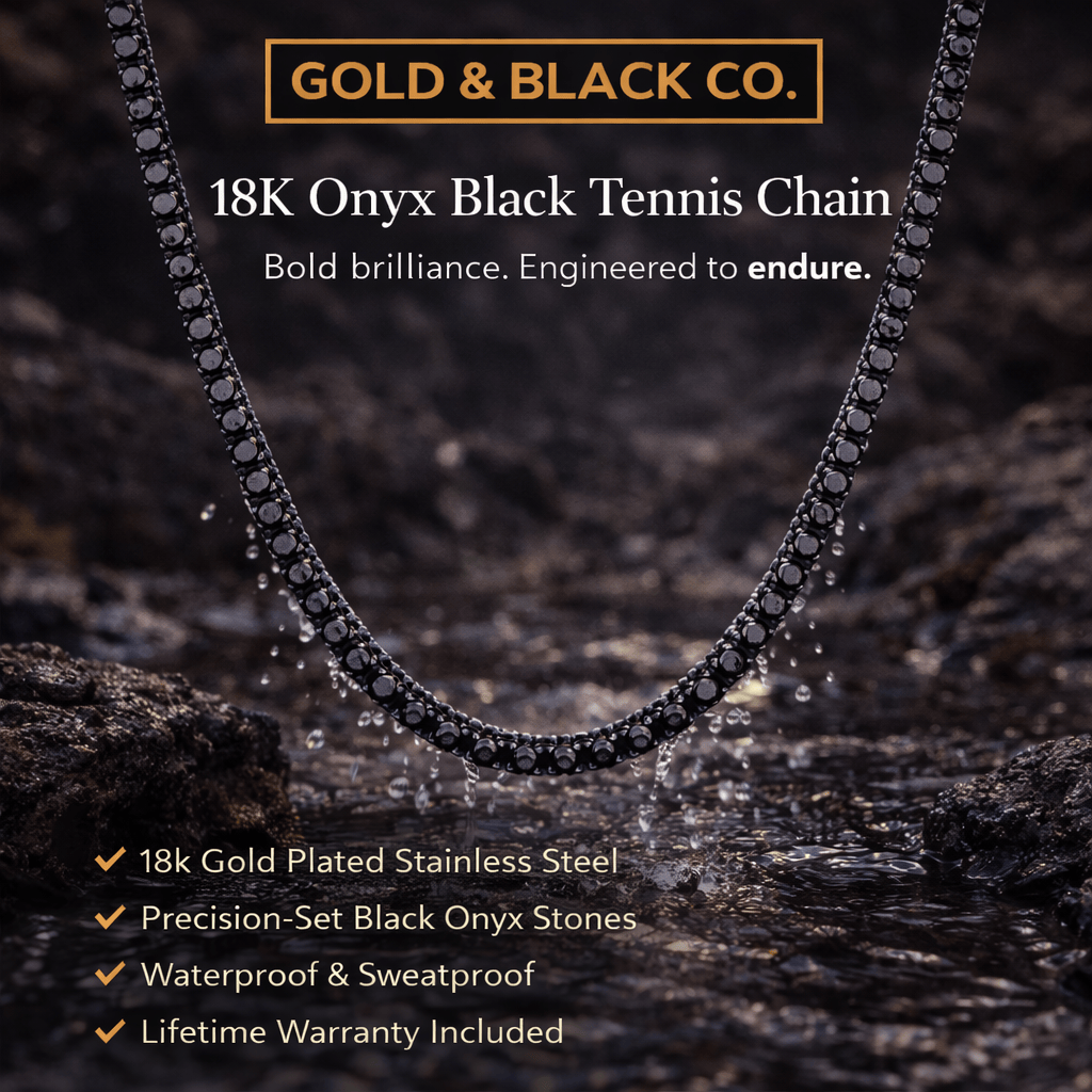 18k Black Onyx Tennis Chain
