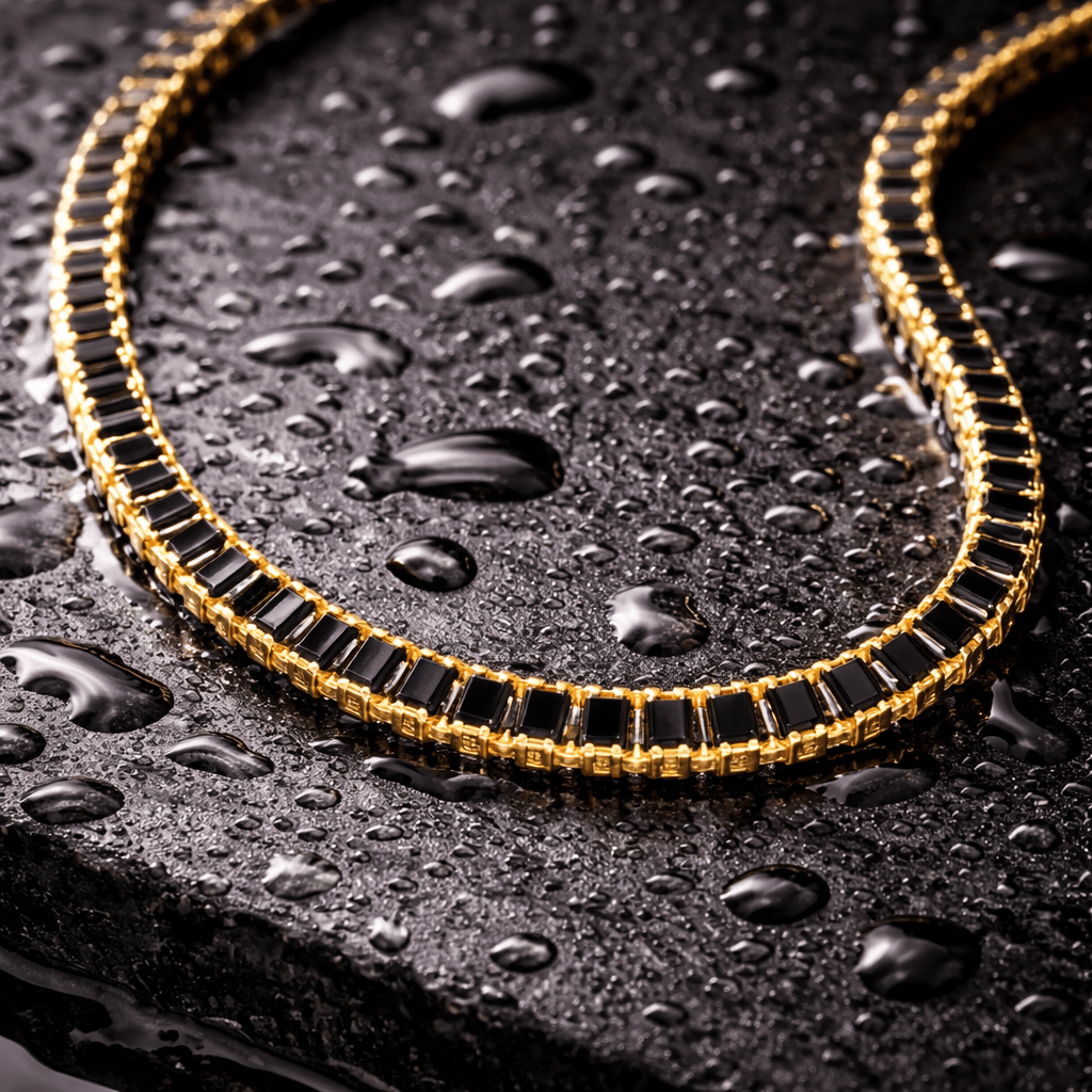 18k Onyx Gold Tennis Chain V2