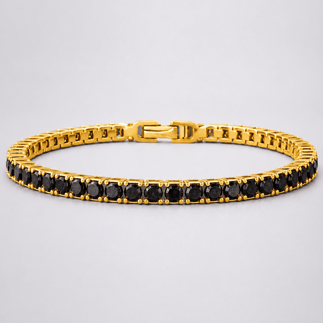 18k Gold Onyx Tennis Bracelet