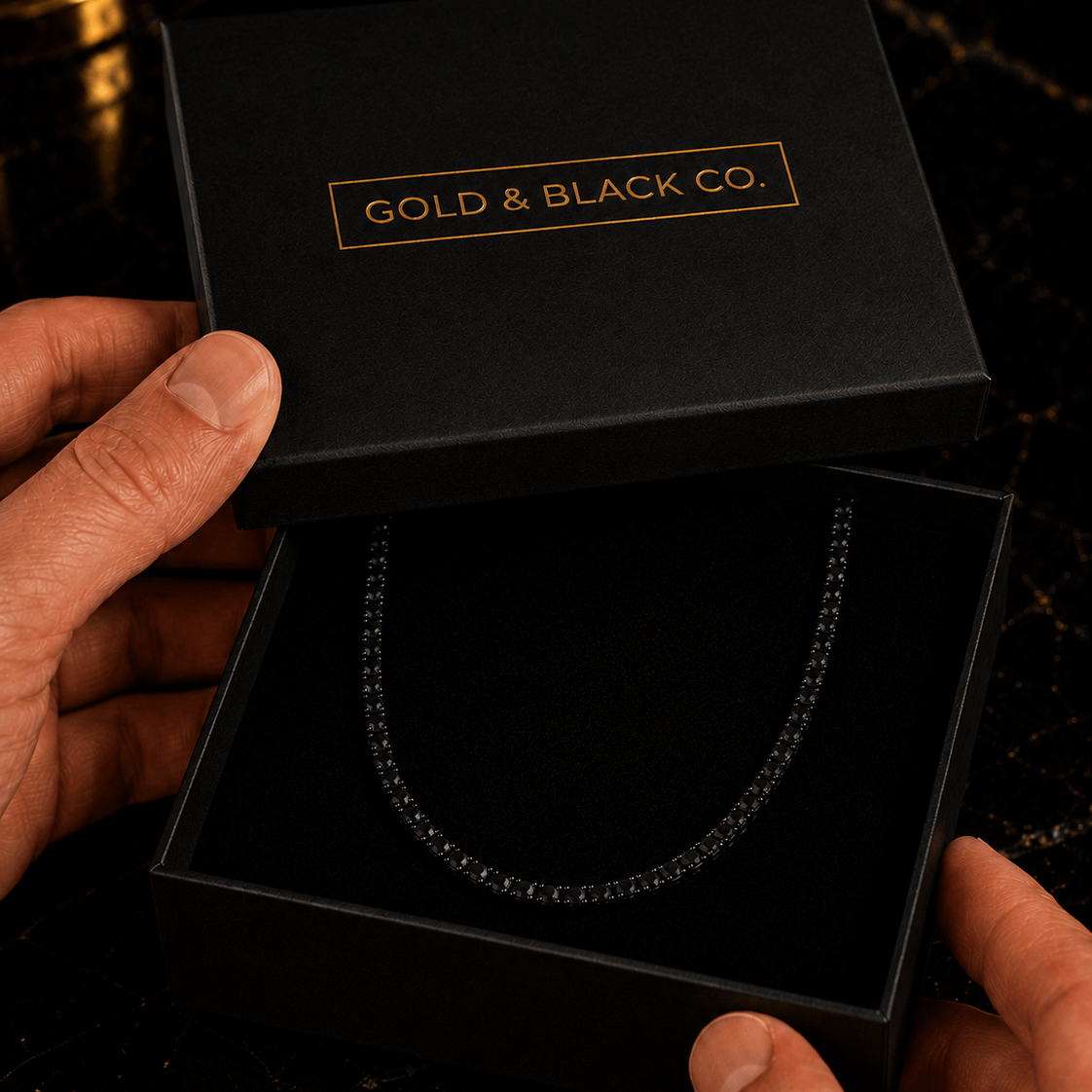 18k Black Onyx Tennis Chain