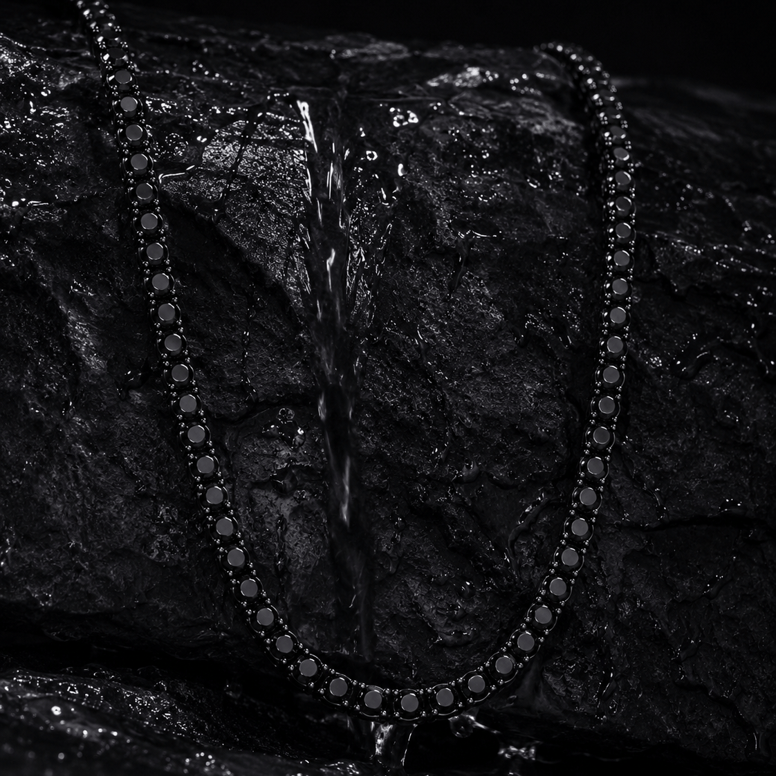 18k Black Onyx Tennis Chain