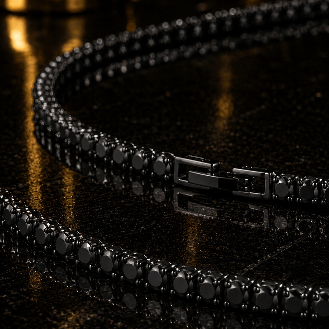 18k Black Onyx Tennis Chain