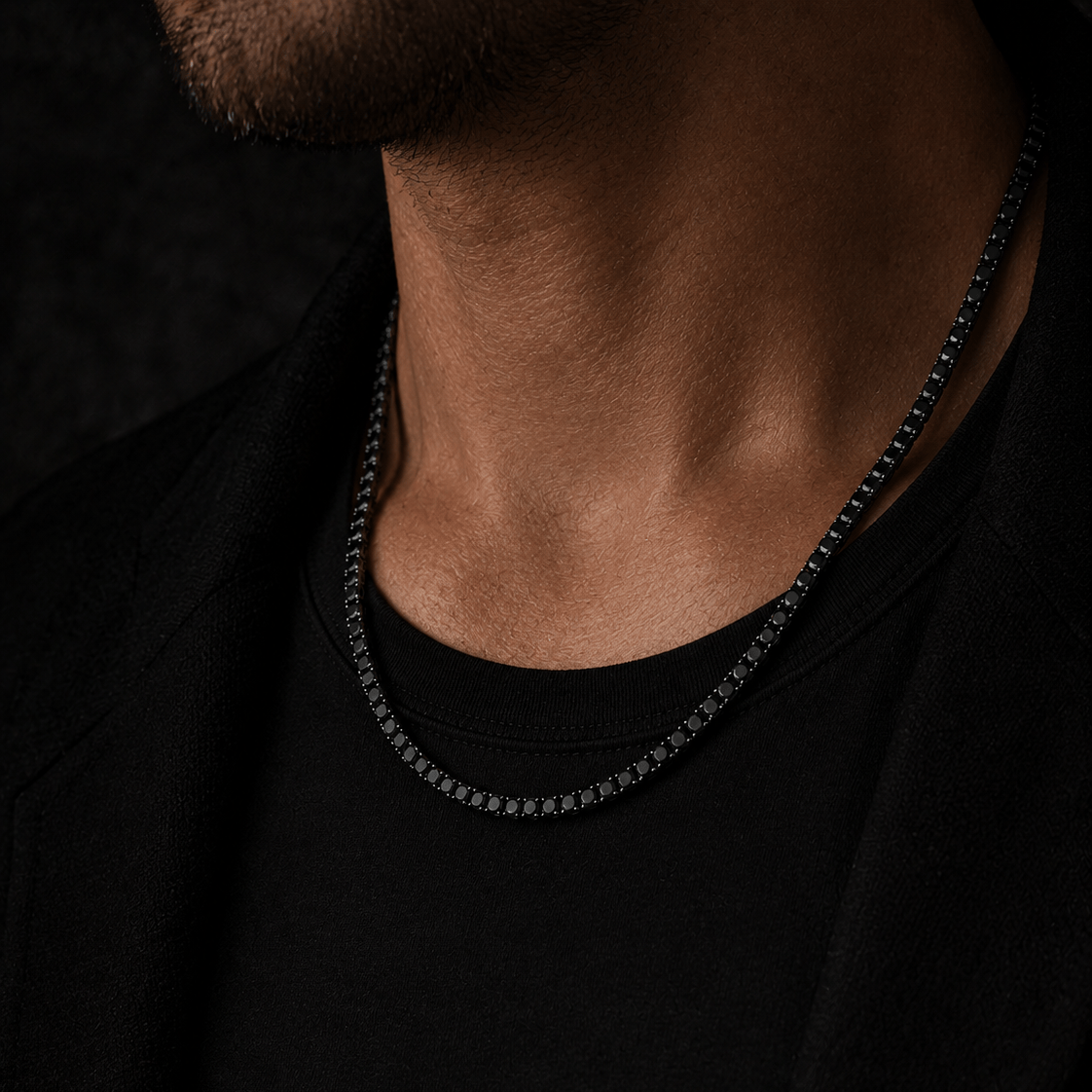 18k Black Onyx Tennis Chain