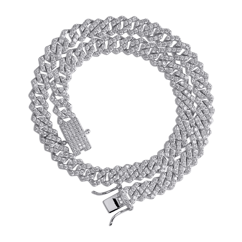 10MM Diamond Prong Link Chain