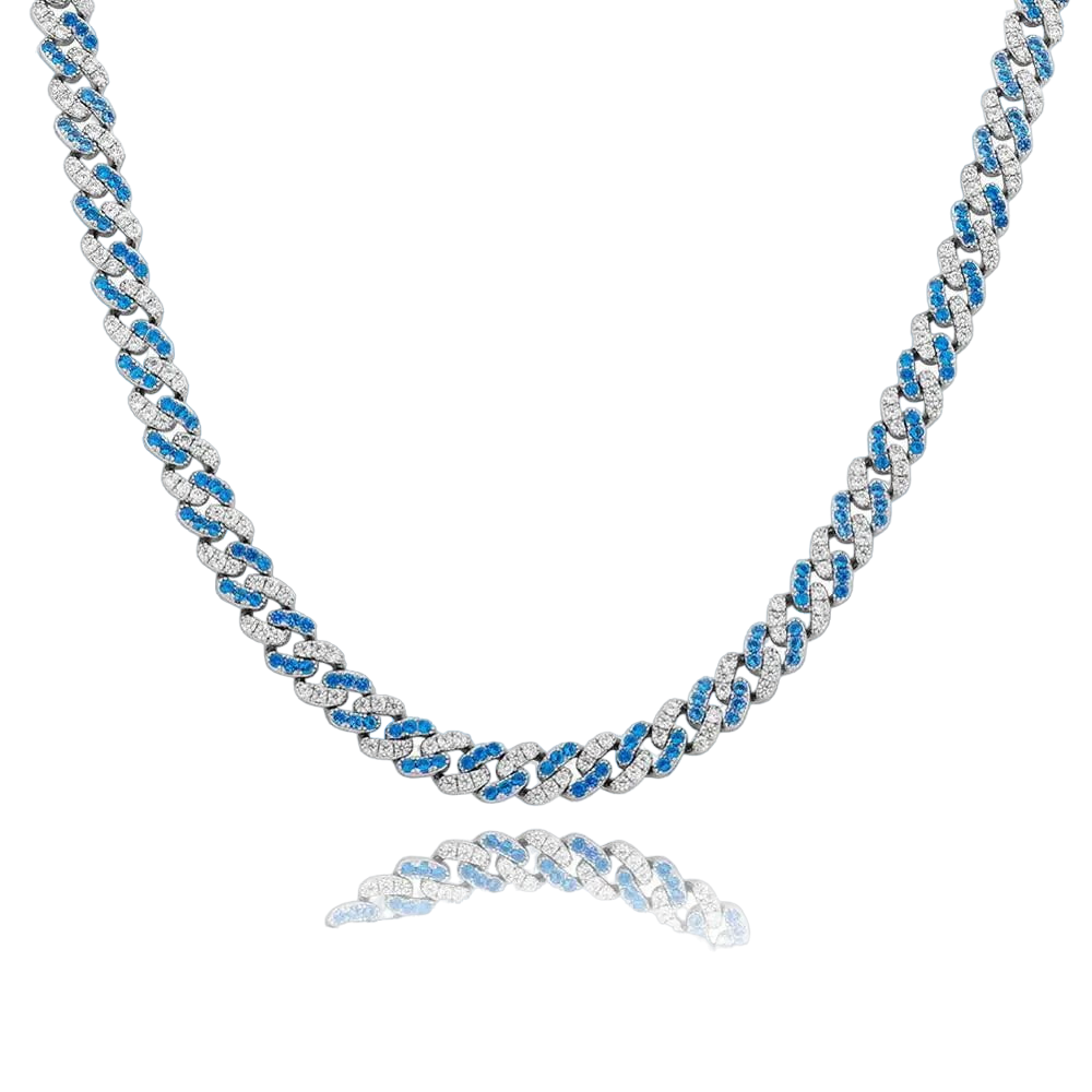 8MM Blue Diamond Cuban Chain