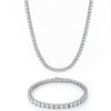 Tennis Chain Set (White Gold)