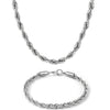 Rope Chain Set (White Gold)
