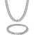 Cuban Chain 8mm Set (White Gold)