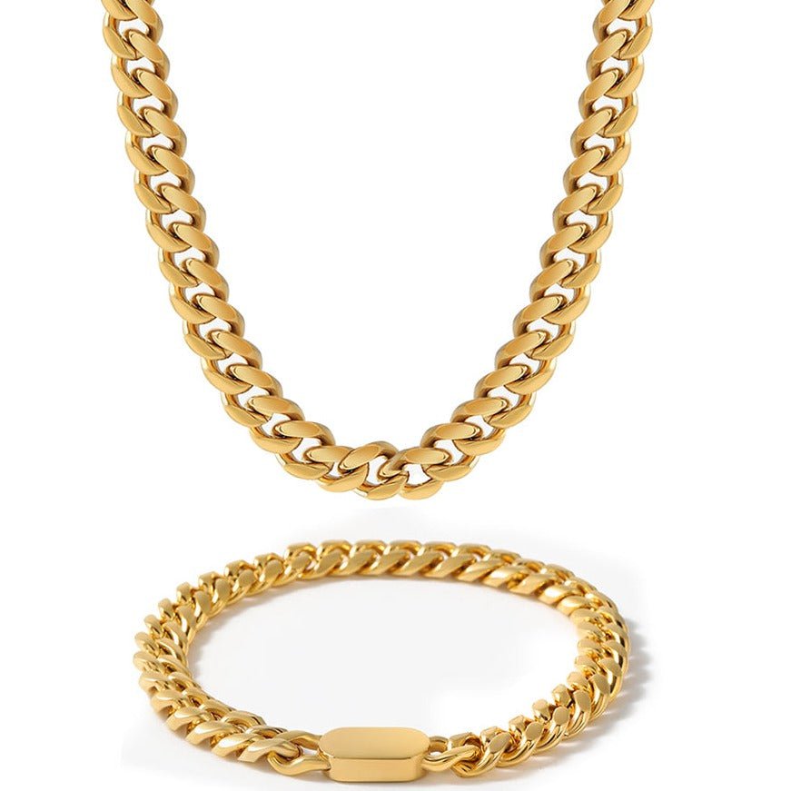 Cuban Chain 8mm Set (Gold)