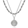 Compass Necklace Set (White Gold)