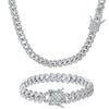 Iced Cuban Chain 10mm Set (White Gold)