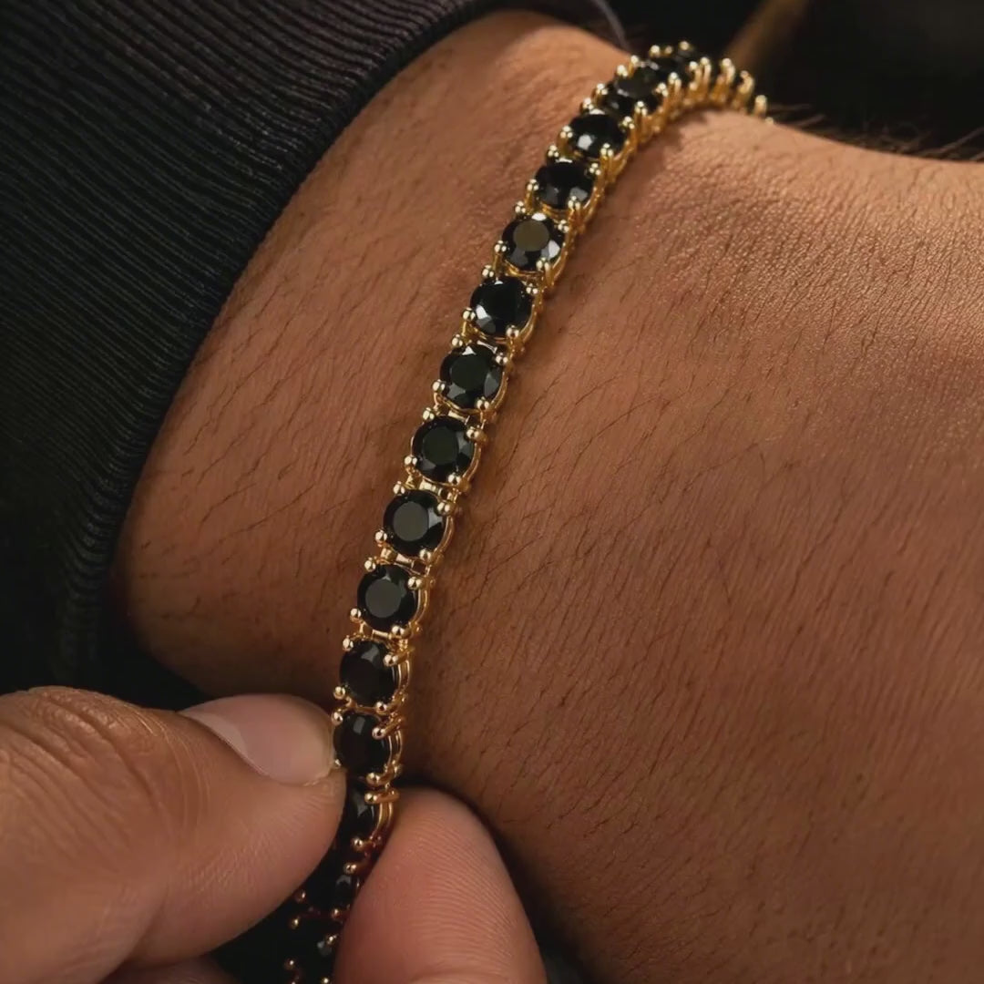 18k Gold Onyx Tennis Bracelet